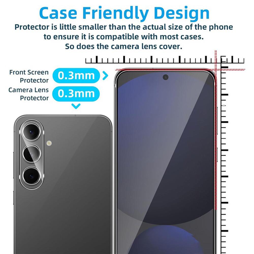 2Pcs For Samsung Galaxy A17 5G Screen Protector 2.5D Arc Edge High Clarity Tempered Glass Film with Camera Lens Film