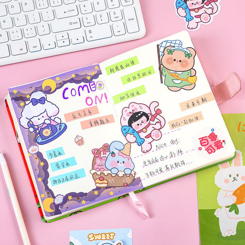 Office School Supplies Bear Special Shaped Sticky Note Student Cartoon Message Paper Girls Handbook Cute Kawai Stationery Gift