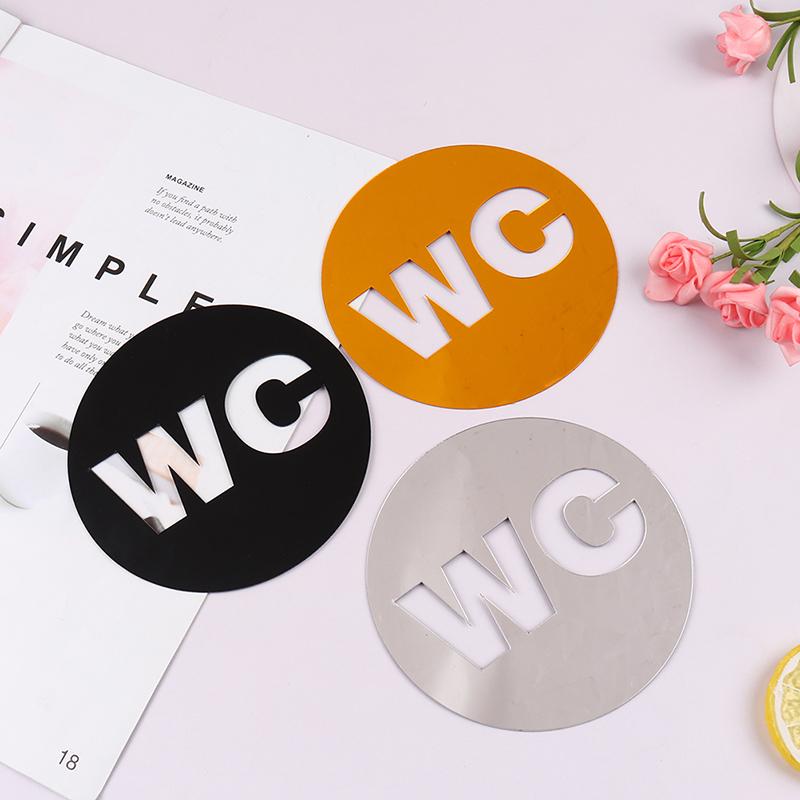 1Pc Self Adhesive Acrylic Sticker For Home Decoration Toilet Door Sign Mirror Wall Stickers