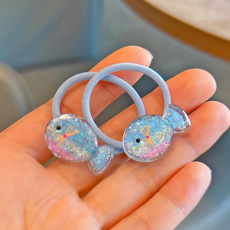 2PCS New Lovely Sparkling Gradient Cat Girls Elastic Hair Bands Hair Accessories Children Hair Ties Baby Headwear