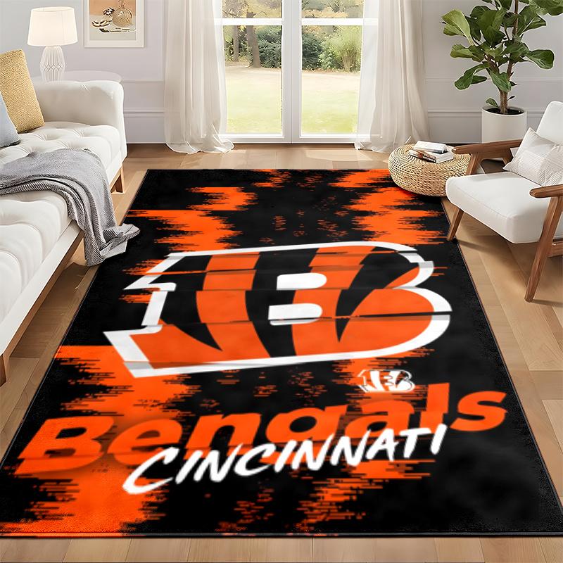 Koberová rohožka Cincinnati Bengals do obývacího pokoje nebo ložnice Ochranná podložka pod židli Kancelářská dekorace Vánoční dárek Dárek k narozeninám