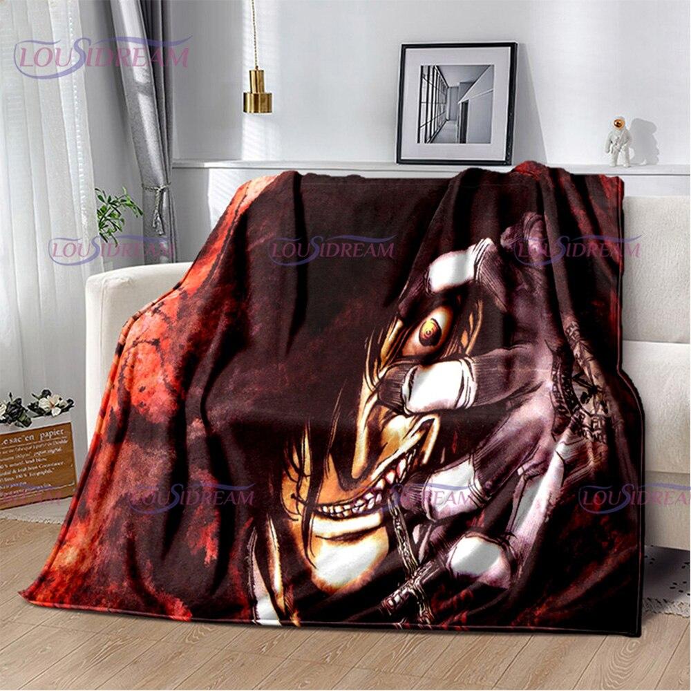 Manta de la serie Hellsing de Anime, manta con estampado de Alucard, colcha suave, funda de viaje cálida para playa, regalo para niños y niñas