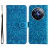 For Realme 12 Pro 5G/12 Pro+ 5G Leather Case Imprinted Sunflower Flip Folio Wallet Phone Cover