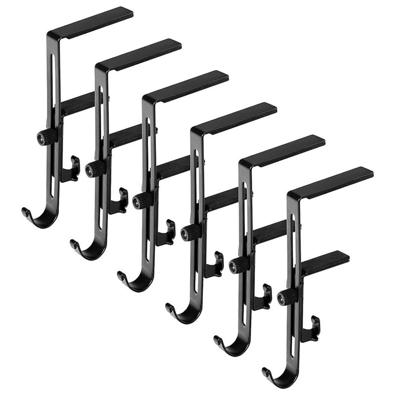 

AEE4-6 Pieces Christmas Stocking Holders For Mantle - Adjustable Christmas Metal Hooks Garland Hanger For Christmas Stocking Dur чорний