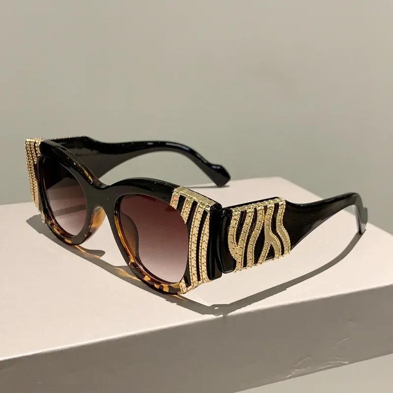 Big Frame Cat Eye Sunglasses Women Vintage Trendy Punk Oversized Luxury Designer Shades Sexy Ladies Fashion