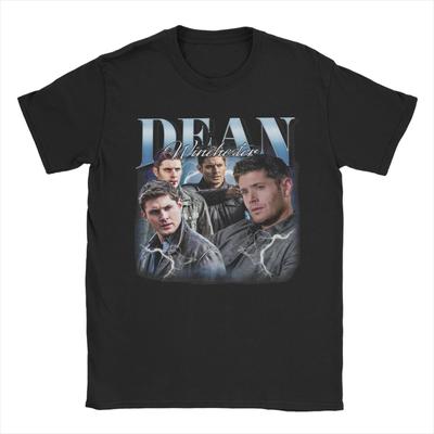 Nouveauté Vintage Dean Winchester Supernatural T-shirts pour Hommes T-shirts en Coton Pur T-shirt à Manches Courtes Idée Cadeau Vêtements