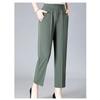 Middle Aged Women's Pants Summer Thin High Waiste Elastic Loose Straight Pants Casual Trousers