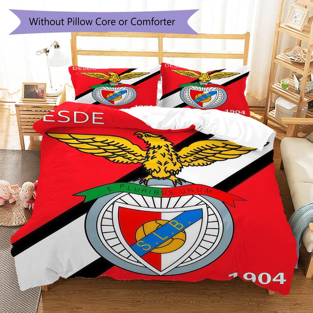 S.L. Set Copripiumino Trapuntato con Logo Benfica Federa Decorazione per la Casa Regalo di Compleanno (1 * copripiumino + 2 * federa, senza nucleo)