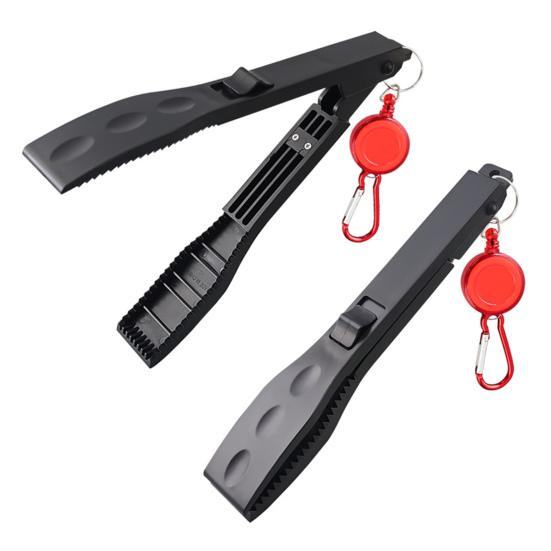 Fish Gripper with Anti-lost Rope Anti-slip Handle Lightweight Portable Fish Grabber Handheld Fish Control Clamp Pliers Tong Fishing Accessories