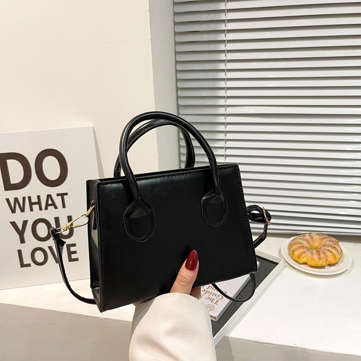 

Стильная женская минималистская сумка из искусственной кожи с регулируемым плечевым ремнем, большая вместимость, застежка-молния, сумка для ежедневных поездок на работу