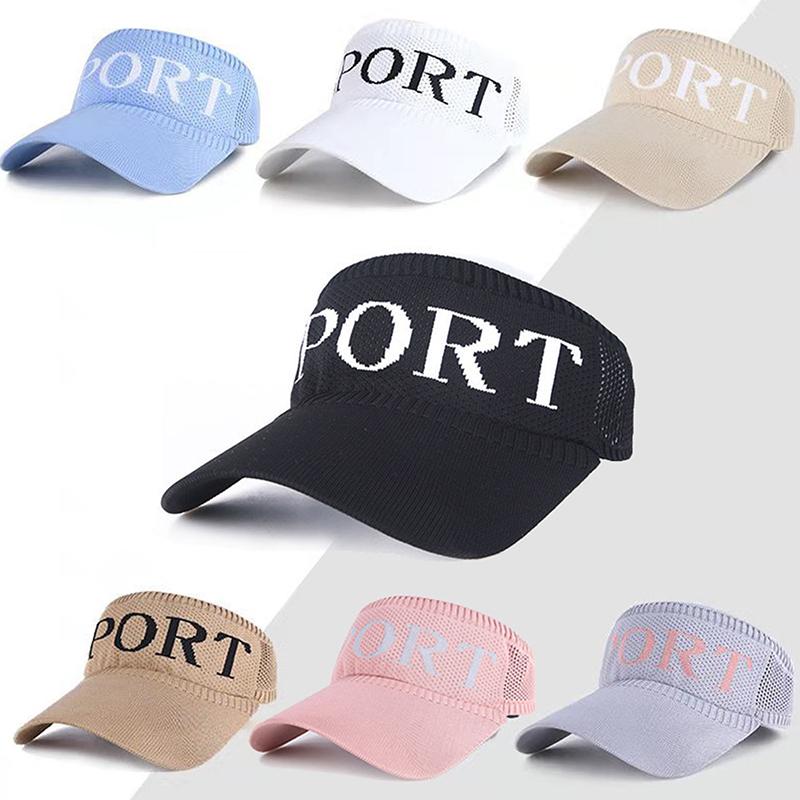 Summer Empty Top Sport Cap Brim Uv Protection Knitted Hat Breathable Sun Outdoor Hat Korean Fashion Sunshade