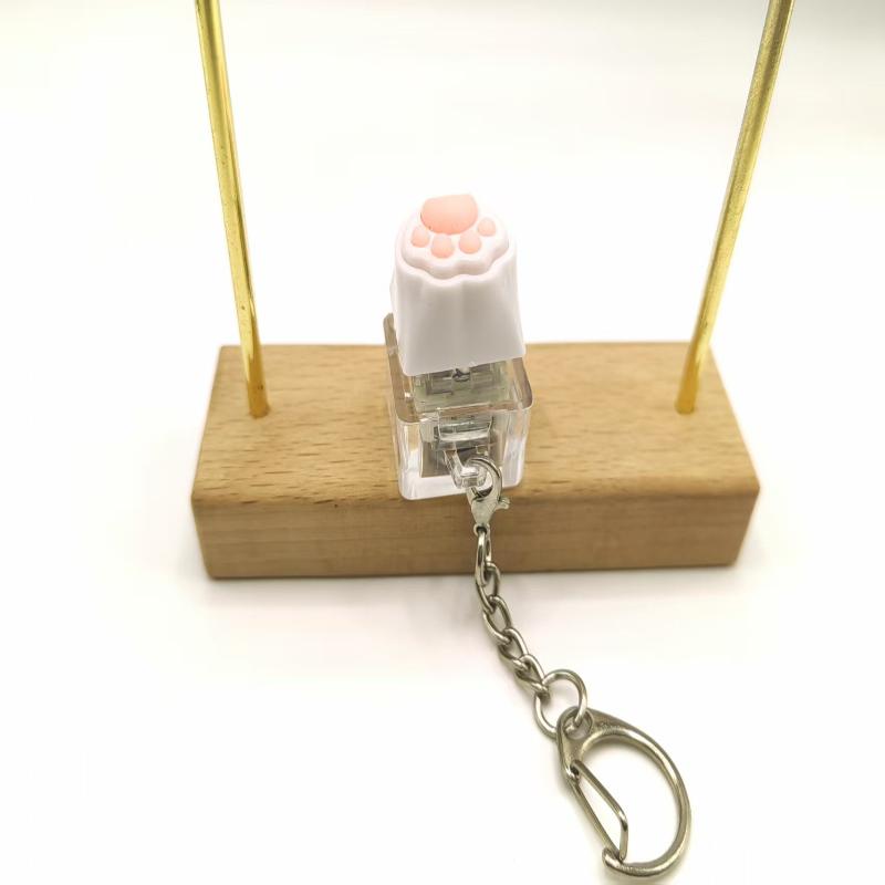 2pcs Cute Cat Claw Keychain Soft Fidget Decompression Toy Portable Key Ring for Backpack Decor Kids Gift