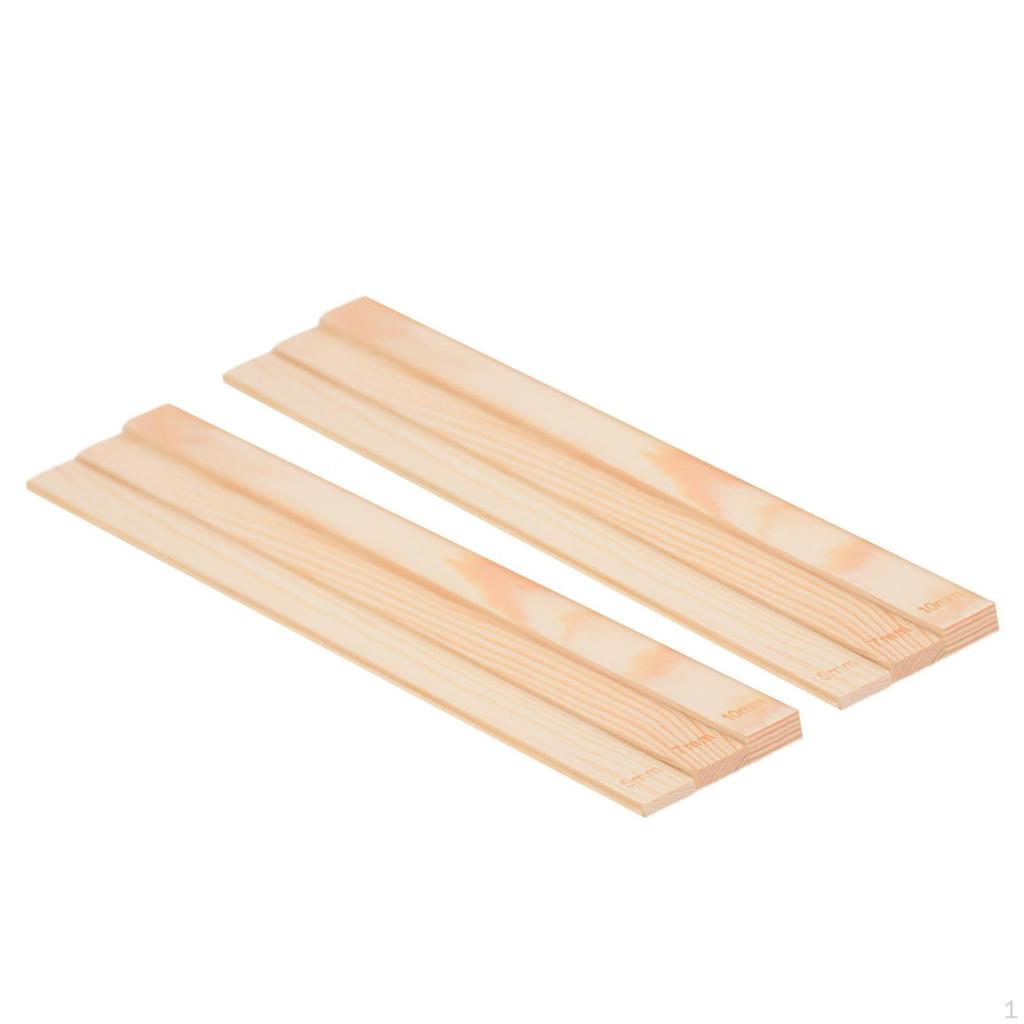 6 Pieces Measuring Strips Wooden Rolling Pin Guides Portable Mud Roller Kitchen Tool Sticks