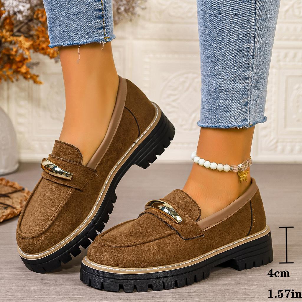 Modische Damenschuhe zum Hineinschlüpfen mit Plateau-Wedges in Übergrößen (36-43): Bequeme, rutschfeste Schuhe zum Hineinschlüpfen, ideal für Herbst und Frühling.