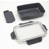 OSK Bento Box with Dividers, 900ml, Calm Color Charcoal, CMC No.3, Made In Japan, Antibacterial, Dishwasher and Microwave Safe, PCD-900