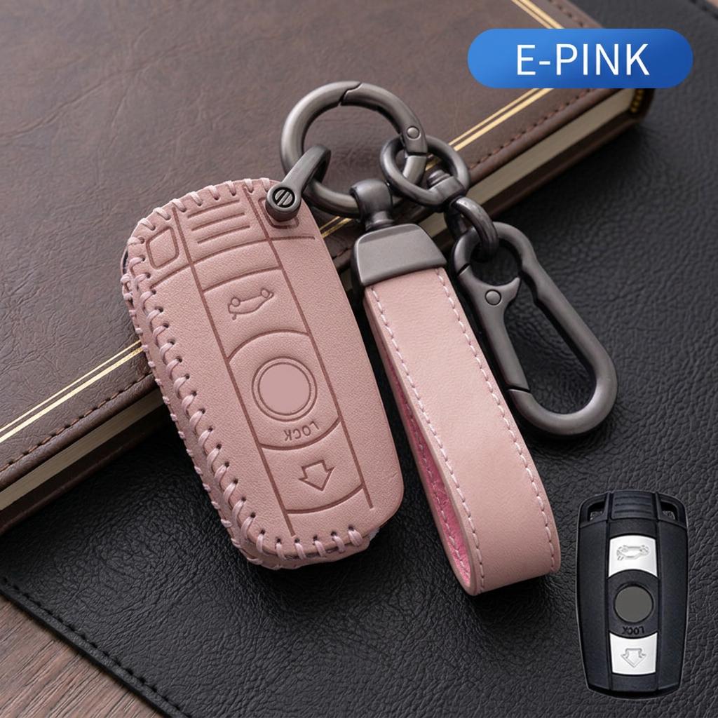 Leather Key Case for BMW 1 3 5 6 7 Series X1 X3 X5 X6 Z4 E90 E91 E92 E93 E60 E88 F20 F21 F30 F32 CAS3 Smart Key Cover Protection