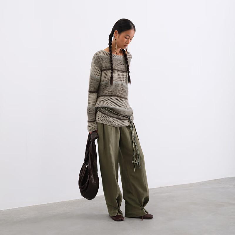 GREEN BELT Urban Traveler Color Block Stripe Knit Pullover