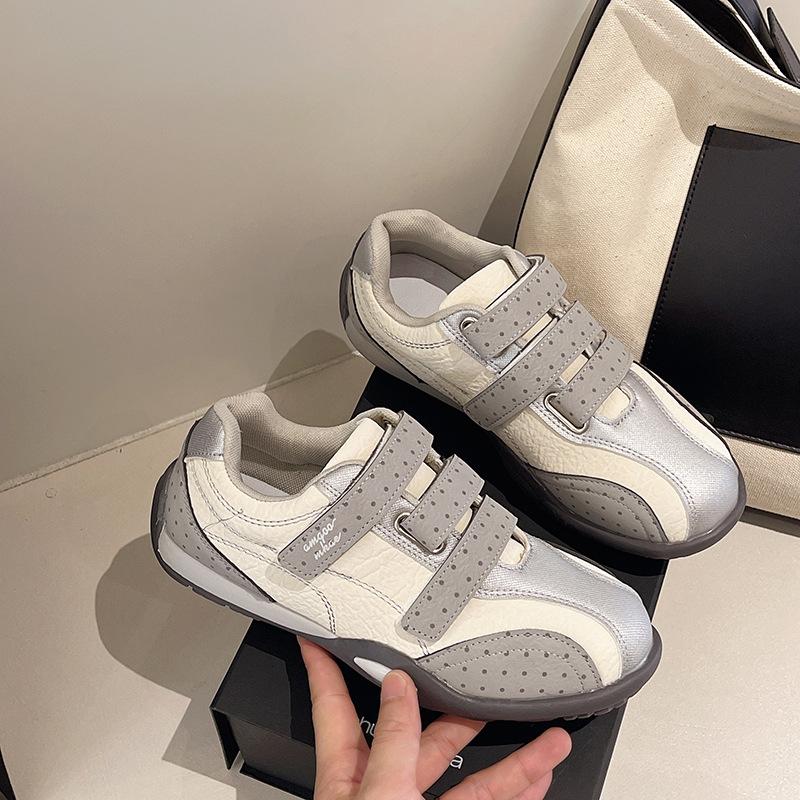 

Speedism 2025 new Velcro casual shoes lightweight sports shoes versatile flat baseplate shoes women s autumn polka dot 40 серый