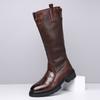 Martin Boots For Men'S Autumn And Winter Vintage Outdoor Men'S Knee-High Boots, British Style Work Boots, High-Top Men'S Leather Boots