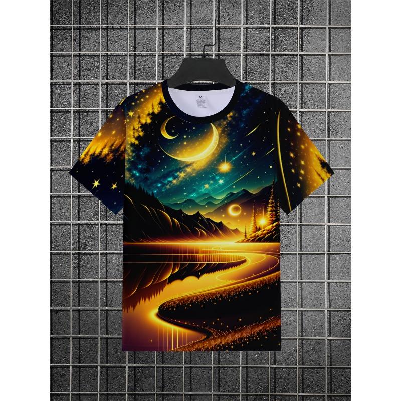 Men's 3D Airplane Cross Full-Body Print T-Shirt - Aviation-Themed Hot Transfer Graphic Tee,