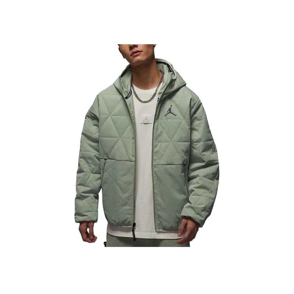 Jordan Sportovní Therma-Fit Logo Pohodlná Jednobarevná Mikina na Zip s Kapucí Bavlněná Pánské bundy Horizon-Green HV4870-377