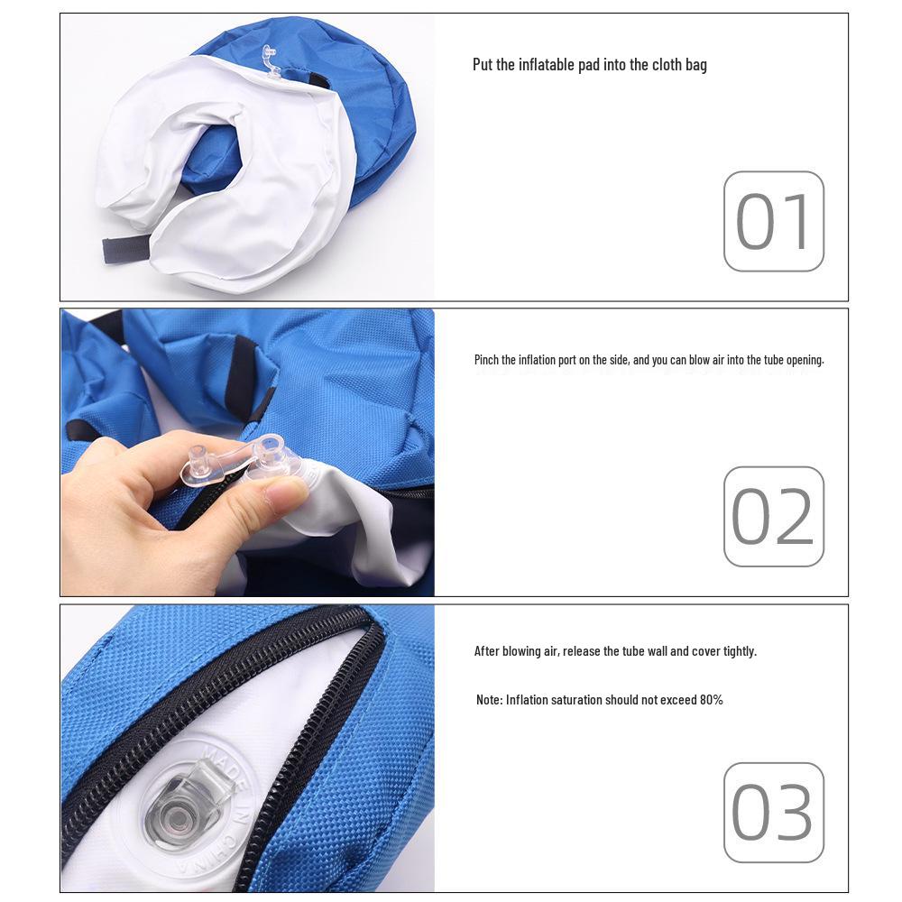 Verstellbarer Weicher Aufblasbarer Haustier-Elizabethkragen - Nach OP Anti-Leck Bequeme Hunde- & Katzen-Hals-Kopfbedeckung