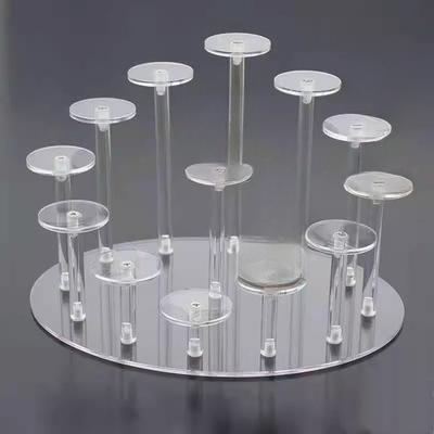 Acrylic Transparent Staircase Ellipse Figurine Display Stand Ring Jewelry Cosmetics Doll Blind Box Fragrance Decorative Shelf