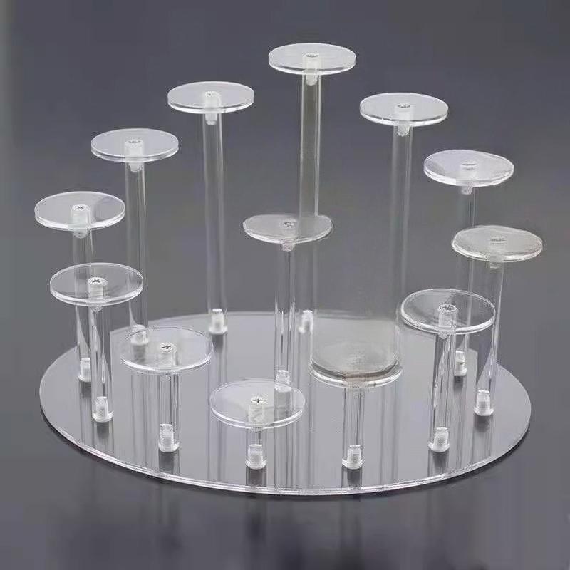 Acrylic Transparent Staircase Ellipse Figurine Display Stand Ring Jewelry Cosmetics Doll Blind Box Fragrance Decorative Shelf