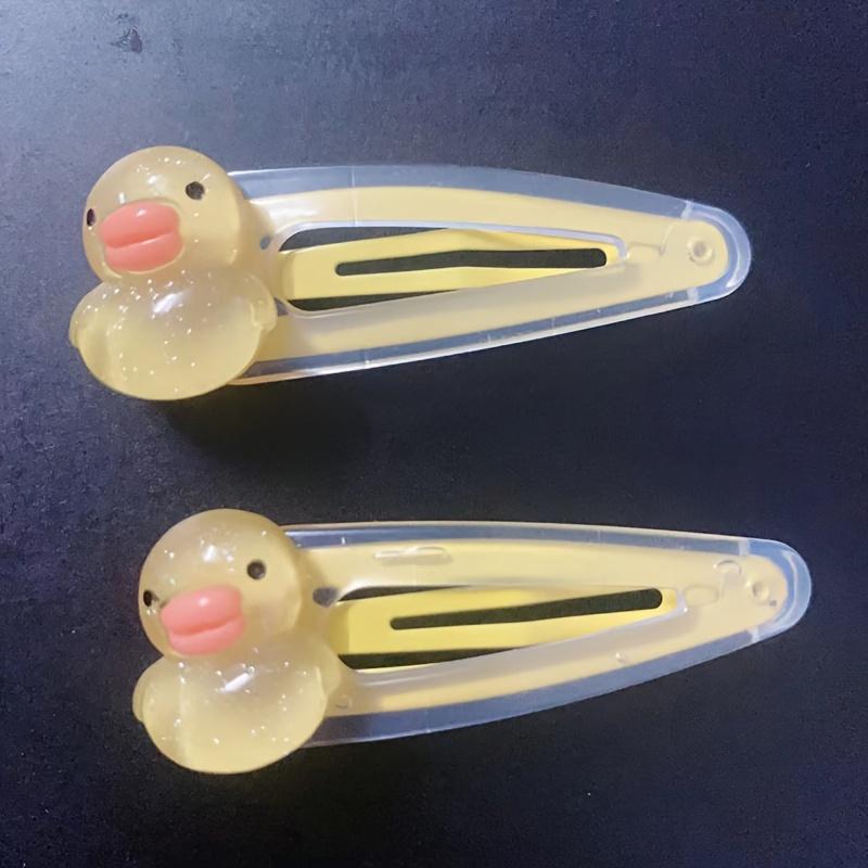 Cute Duck Shaped Hair Clips Featuring Tulip Flowers, Transparent BB Clips, Cartoon Design, Perfect for, Side Bangs Clips, Hair Additions, And Transpar 1.97inch