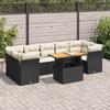 VidaXL Garden Lounge Set 8 Pcs with Cushions Black Wicker, Outdoor Sofa Set, Garden Lounge, Set 3326898