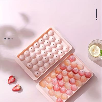 Nowa Okrągła Forma na Kostki Lodu z Pokrywką Kula Lodowa Kreatywny Domowy Pojemnik na Lód Model Kostki Lodu 33 Komorowa Pudełko na Kule Lodowe Lody