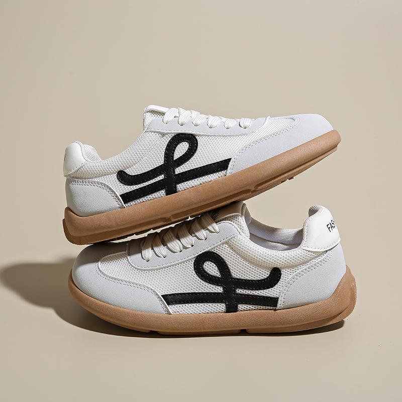 Modetrend Damenschuhe College-Stil Weite Zehenpartie Weiche Bequeme Flache Freizeitschuhe Outdoor Lässige Sportschuhe Damen Sneaker