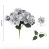 Christmas Flower Fake Flower Christmas Decoration, Flannel Green Plant Potted Christmas Ornament Christmas 5 Fork Artificial Flower
