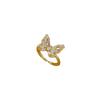Real Gold Electroplating Opening Heavy Industry Butterfly Fashion Slightly Inlaid Light Luxury Ring Index Finger Ring Same Cold Wind