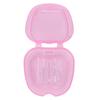 Zahnersatz-Badbehälterbox Einweichbehälter Farbige Aufbewahrungsbox für künstliche Zähne mit Siebkorb Rosa