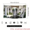 2D Classic Column Waterfall Wall Tapestry Archway Landscape Background Cloth