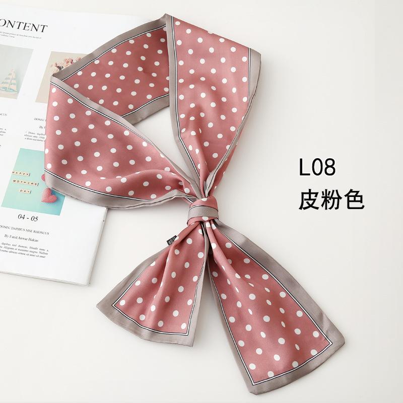 Print Flower Small Scarf For Women Handle Bag Ribbons Fashion Head Scarf Small Long Skinny Scarves Headbands