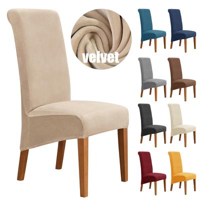 High Back &Universal Velvet Chair Cover Stretch Soft Chair Covers For Dining Room Wedding Hotel Home Decor Seat Case M Xl Size