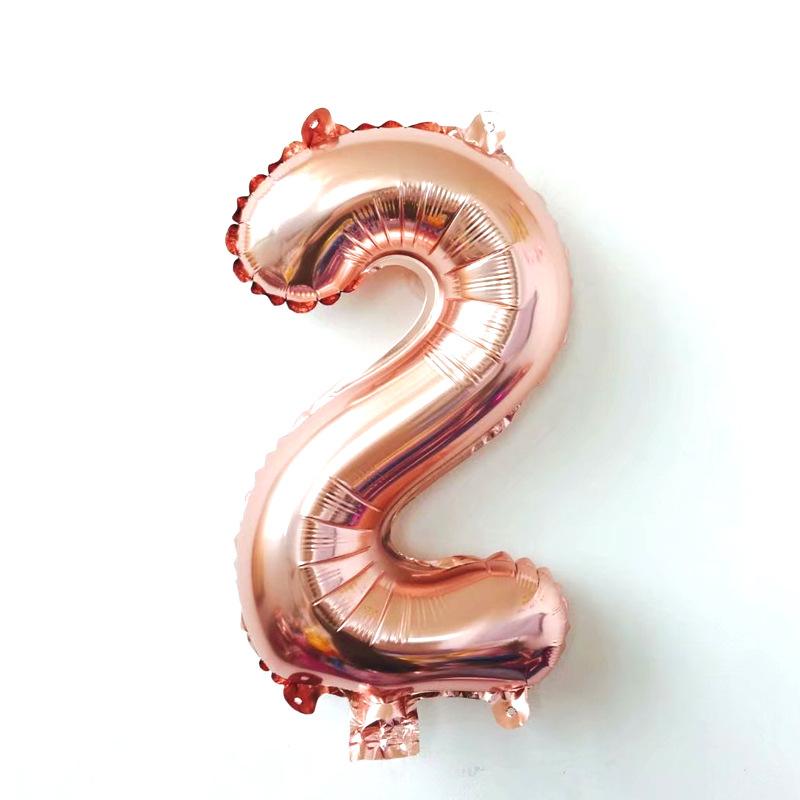 32-Inch Rose Gold Digital Balloon, Medium Aluminum Film Alphanumeric 0-9 Inflatable Decorative 2023 New Year'S Balloon