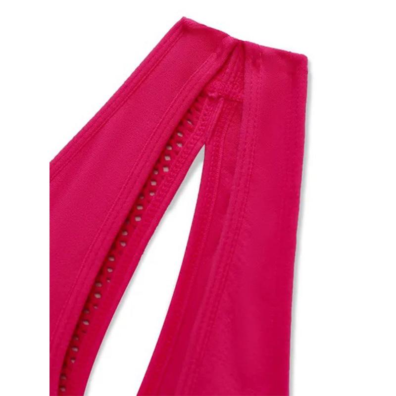 Women's Casual One-Shoulder Sports Tank Top With Back Hollow-Out Design, Comfort Fit Activewear Vest Top - Breathable Fabric