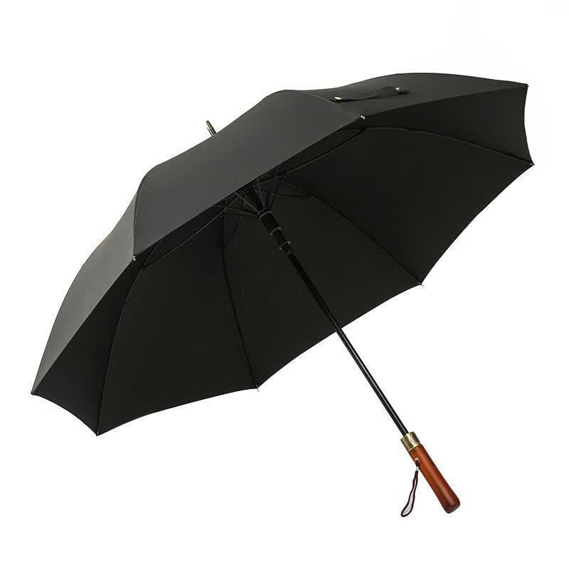 Tri-polar Vintage Automatic Wooden Handle Umbrella
