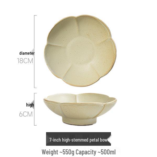 Japanese Handmade Wabi-Sabi Style Retro Pottery Salad and Dessert Plate
