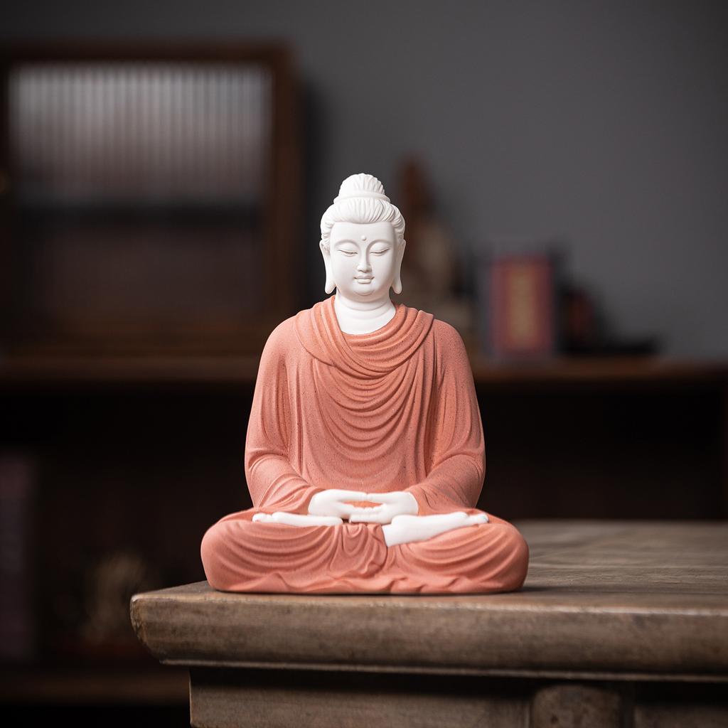 The Buddha statue of Sakyamuni and the Great Sun Buddha for home living room worship, office decoration, craft gifts and ornamen