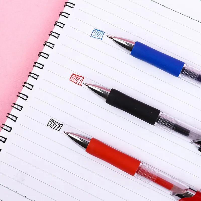 10/100 PCS Roise Retractable Gel Pens Set Black/Red/Blue Ink Ballpoint for Writing Refills Office School Supplies Stationery