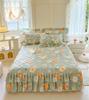 1pc Thicken Bed Skirt Floral Style Bed Linen Double Layered Lace Bed Cover Home Bedspread faldones de cama (No Pillowcase)