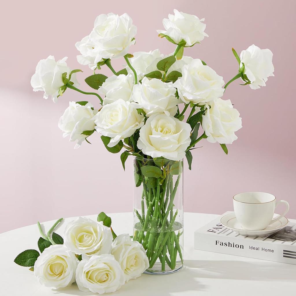 5/10Pcs Artificial Flowers Bouquet Beautiful Silk Roses Wedding Home Table Decor Arrange Fake Plants Valentine's Day Present Diy