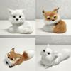 Figurine Peluche Renard Poupée Jouet Mini Renard Accroupi Assis Modèle Peluche Simulation Renard Cadeau d'Anniversaire