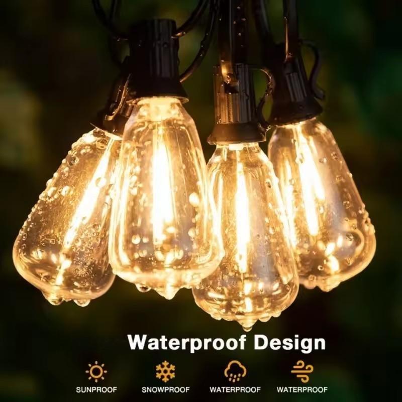 ST38 Waterproof Patio Lights Globe Outdoor for Garden Outside Backyard Porch LED String Lights Plastic Shatterproof Bulbs