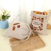 Bolsa de Pan de Lino Reutilizable Portátil Bolsa Francesa para Baguette Tostada Bolsa de Pan de Algodón y Lino con Boca Fruncida Bolsa Creativa para Almacenamiento de Snacks