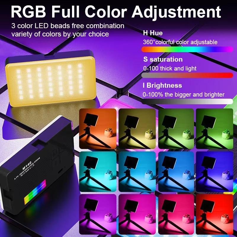 Rgb Led Video Light Phone Fill Light Rechargeable Portable Lantern 2000mah 3 Modes Selfie Lamp